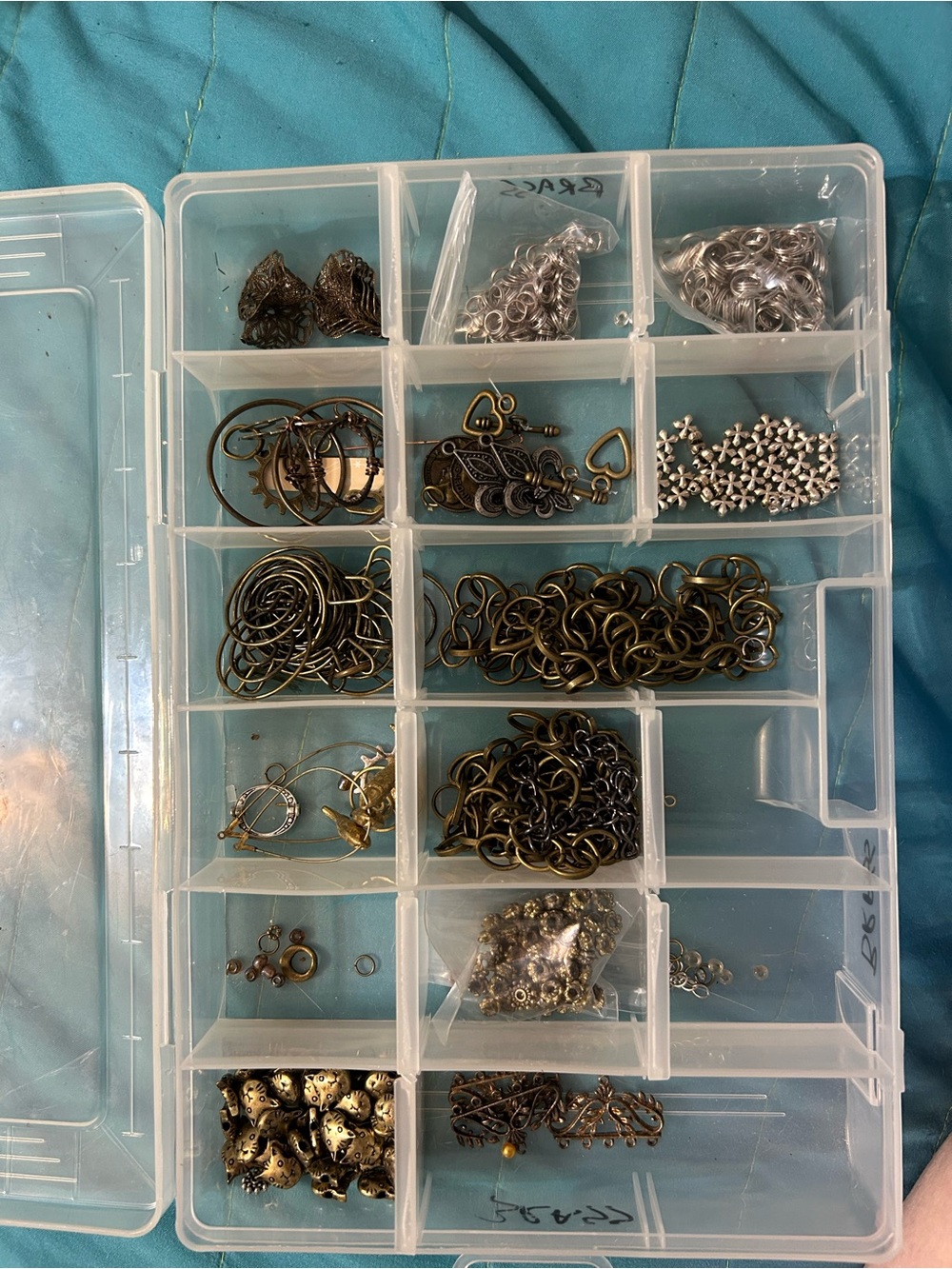 Mixed Media Jewelry Findings Organizer - Bronze and Silver Tones